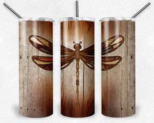 Wooden Dragonfly on Wood