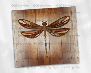Wooden Dragonfly on Wood