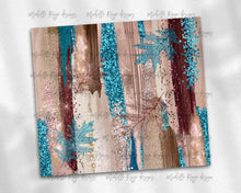 Load image into Gallery viewer, Fall Rose Gold and Teal Leaves Paint Strokes