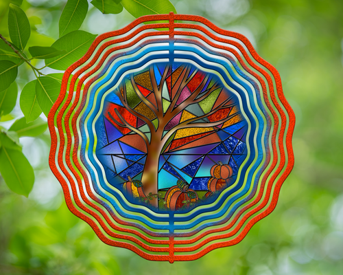 Falling Leaves and Pumpkins Wind Spinner 10