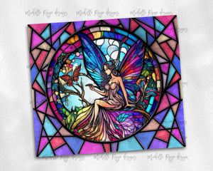 Fairy Brightly Colored with Butterfly Stained Glass