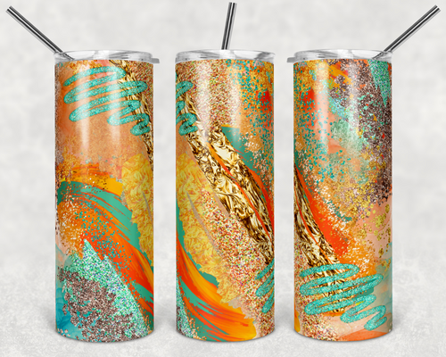 Fall Orange and Green Glitter Milky Way