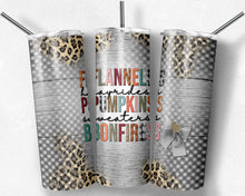 Load image into Gallery viewer, Flannel Hayrides Pumpkins Sweaters Bonfires Checked Leopard Print