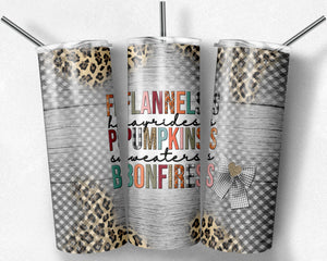 Flannel Hayrides Pumpkins Sweaters Bonfires Checked Leopard Print