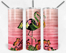 Load image into Gallery viewer, Tropical Floral Flamingo Wood Peekaboo