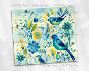 Birds and Flowers Folk Art Design