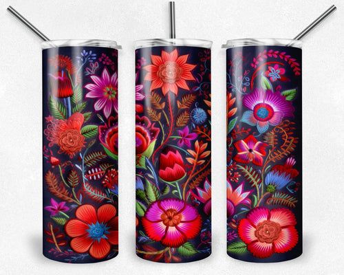 Colorful Flowers Folk Art Design