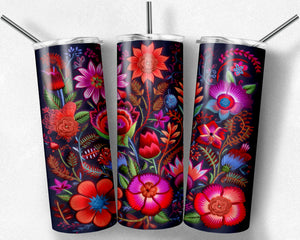 Colorful Flowers Folk Art Design