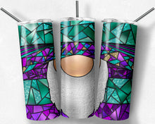 Load image into Gallery viewer, Purple and Teal Mosaic Sweater Gnome Stained Glass