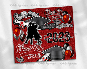 Red Glitter 2023 Graduation Burst
