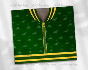 Girls Varsity Jacket Green and Yellow Gold African American