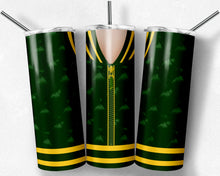 Load image into Gallery viewer, Girls Varsity Jacket Green and Yellow Gold