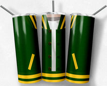 Load image into Gallery viewer, Boys Varsity Jacket Green and Yellow Gold