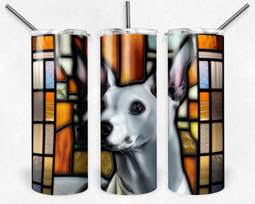 Italian Greyhound Dog Stained Glass