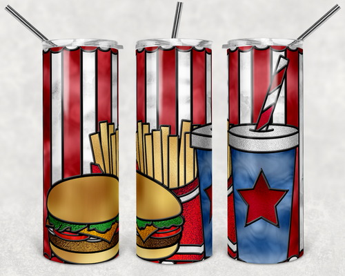 Hamburger and Fries Stained Glass