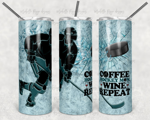 Coffee, Hockey Mom, Wine, Repeat with Hockey Player