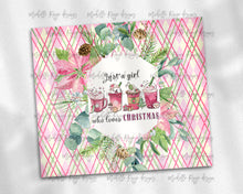 Load image into Gallery viewer, Just a Girl Who Loves Christmas on Christmas Pink Argyle Plaid