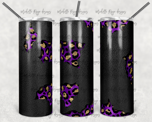 Leather Purple Leopard Peek A Boo