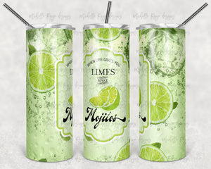 Iced Mojito Lime Mint Drink with "Make Mojitos" Label