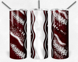 Maroon and White Milky Way with Stained Glass Border Blank