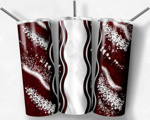 Maroon and White Milky Way with Stained Glass Border Blank