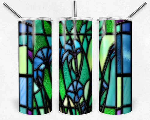 Morning Glory Blue Stained Glass