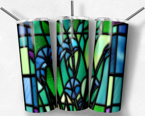 Morning Glory Blue Stained Glass