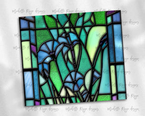 Morning Glory Blue Stained Glass