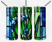 Load image into Gallery viewer, Morning Glory Blue Lime Stained Glass