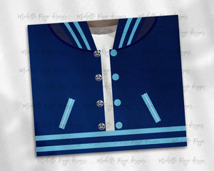Boys Varsity Jacket Navy Blue and Light Blue African American