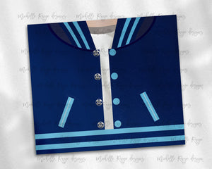 Boys Varsity Jacket Navy Blue and Light Blue