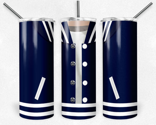 Boys Varsity Jacket Navy and White
