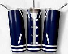 Load image into Gallery viewer, Boys Varsity Jacket Navy and White African American