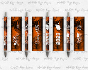2023 Graduation Orange and Black Pen Wraps Set 2