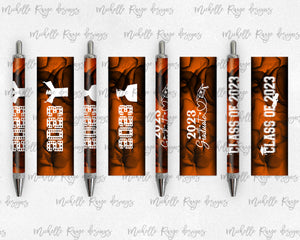 2023 Graduation Orange and Black Pen Wraps Set 3