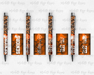 2023 Graduation Orange and Black Pen Wraps Set 4