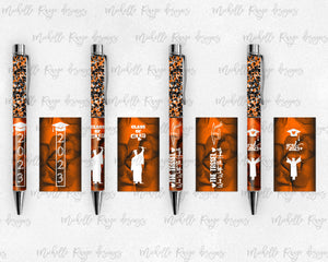 2023 Graduation Orange and Black Pen Wraps Set 5