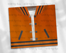 Load image into Gallery viewer, Boys Varsity Jacket Orange and Black African American