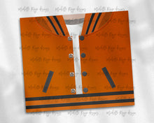 Load image into Gallery viewer, Boys Varsity Jacket Orange and Black