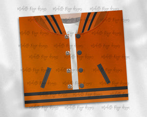 Boys Varsity Jacket Orange and Black