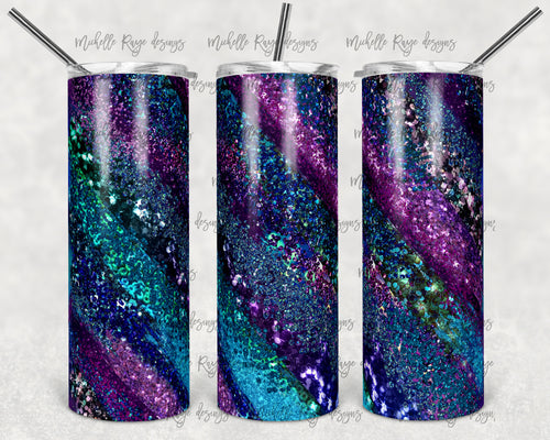 Purple Teal and Blue Glitter Milky Way