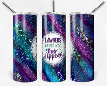 Load image into Gallery viewer, Lawyers Never Lose Purple Teal Glitter Milky Way