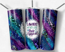 Load image into Gallery viewer, Lawyers Never Lose Purple Teal Glitter Milky Way
