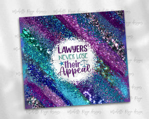Lawyers Never Lose Purple Teal Glitter Milky Way