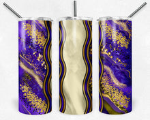 Load image into Gallery viewer, Purple and Gold Milky Way with Stained Glass Border Blank