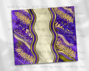 Purple and Gold Milky Way with Stained Glass Border Blank