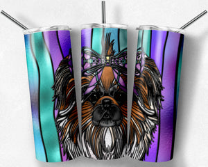 Pekinese Dog Stained Glass