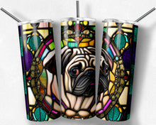 Load image into Gallery viewer, Pug Dog Stained Glass