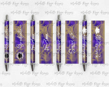 Load image into Gallery viewer, 2023 Graduation Purple and Gold Pen Wraps Set 1