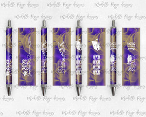 2023 Graduation Purple and Gold Pen Wraps Set 2